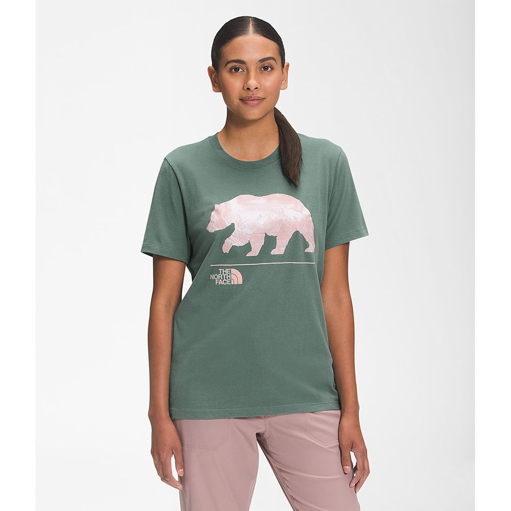 The North Face T-Shirts Womens Australia - The North Face Short Sleeve Bearscape 2.0 Green (SNB-2096